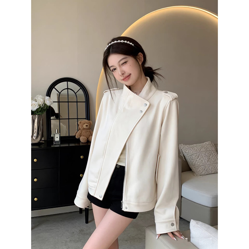 皮衣早秋休闲宽松小个子百搭轻奢老钱风气质机车夹克外套女洋气潮