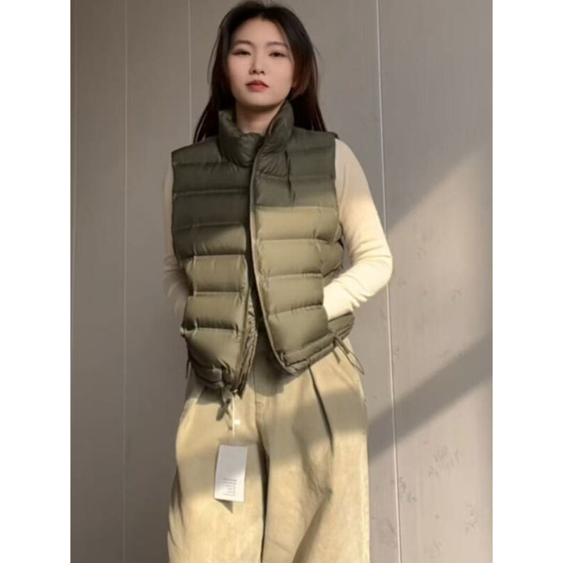 排骨服马夹外套女秋冬设计感轻薄款保暖防寒立领无袖坎肩棉服马甲