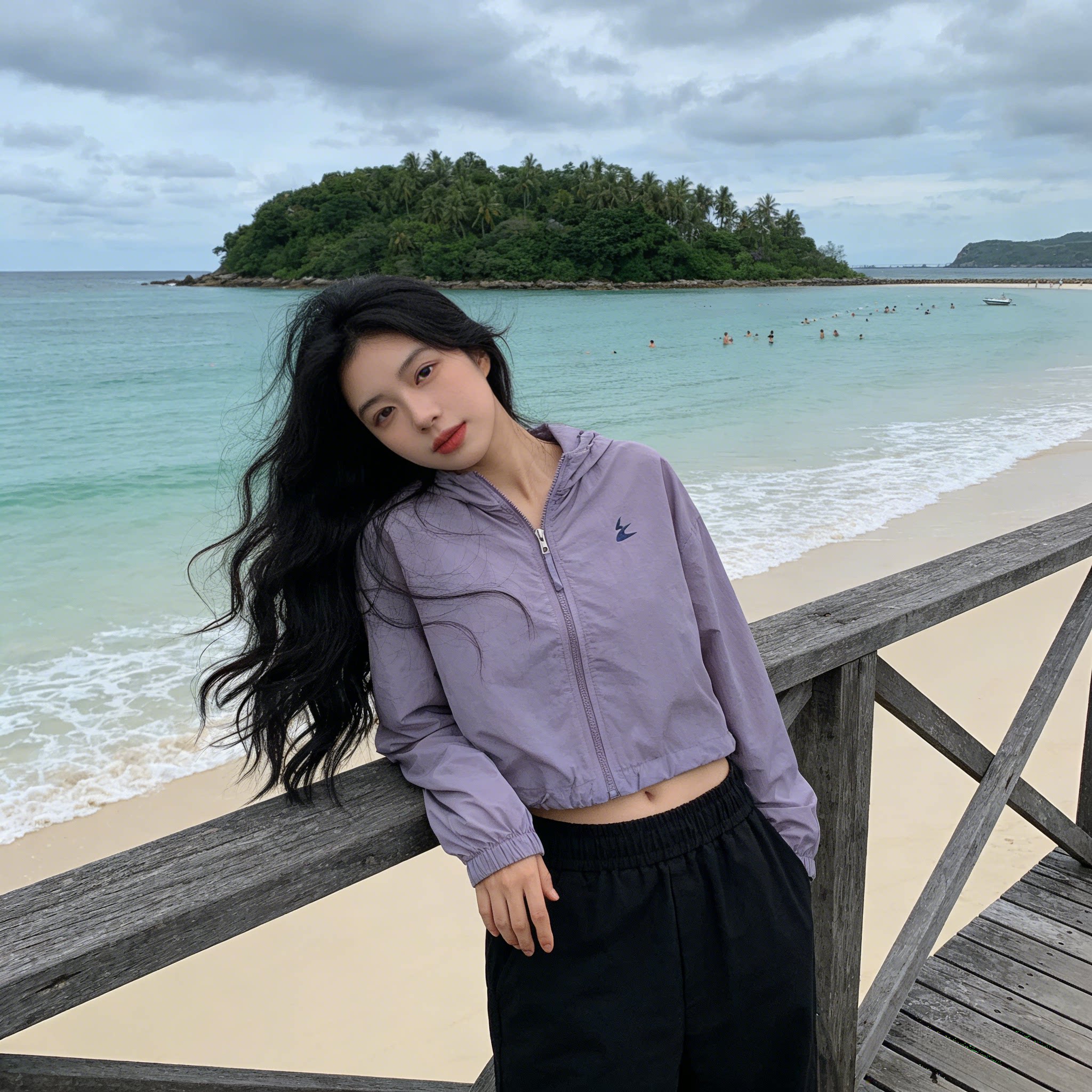 夏季薄款冰丝透气连帽短裤小个子休闲慵懒风宽松防晒外套女空调衣