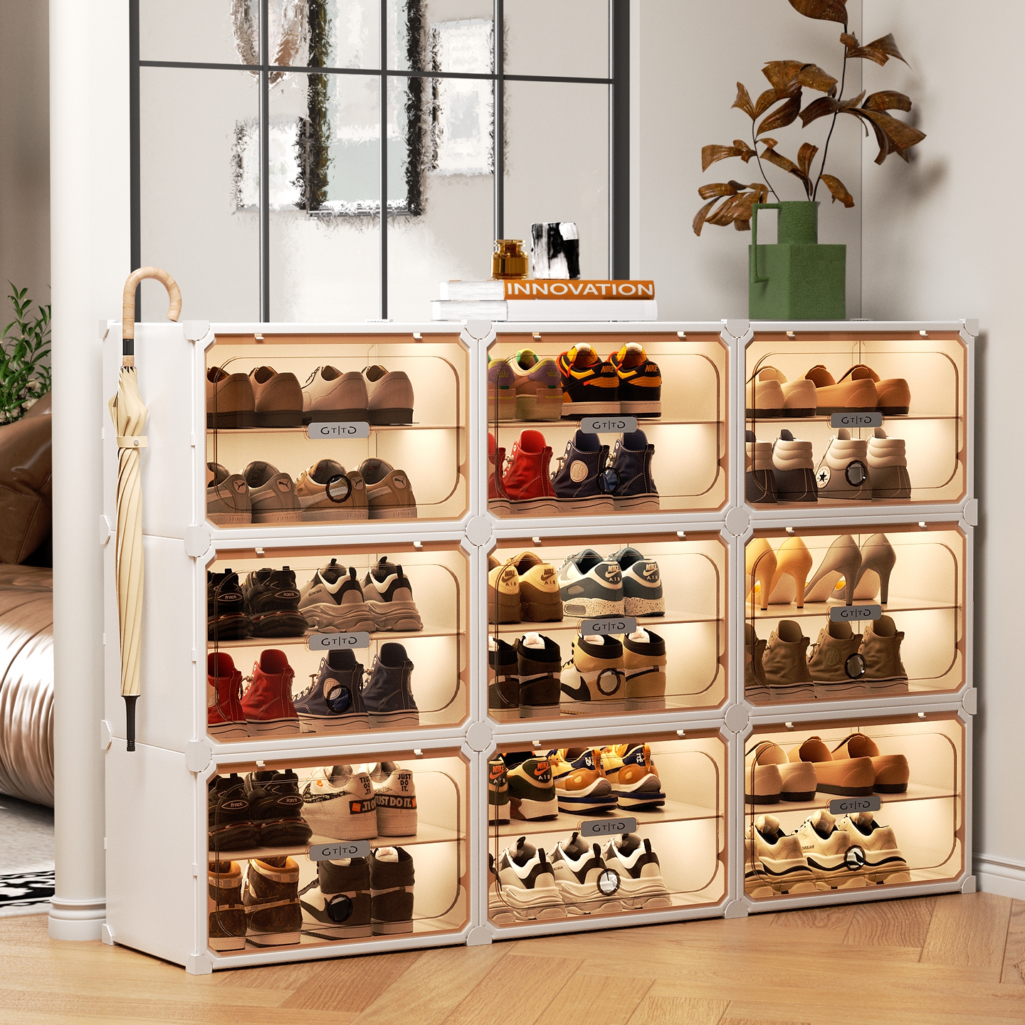 放在家外门口的鞋架新型磁吸门多层家用入户门防尘鞋柜长45cm鞋架