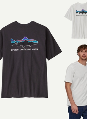 现货巴塔哥尼亚飞鱼鳟鱼有机棉短袖T恤37547