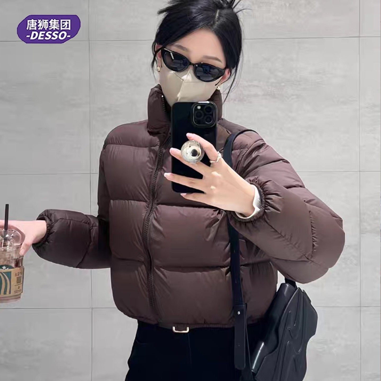 唐狮DESSO冬季新款肯豆风娃娃领黑金多款羽绒服加厚保暖外套F2