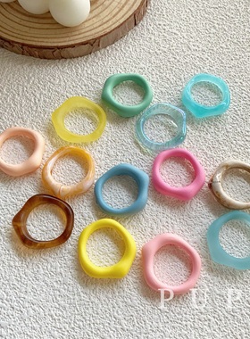 糖果色戒指树脂日韩小众简约女