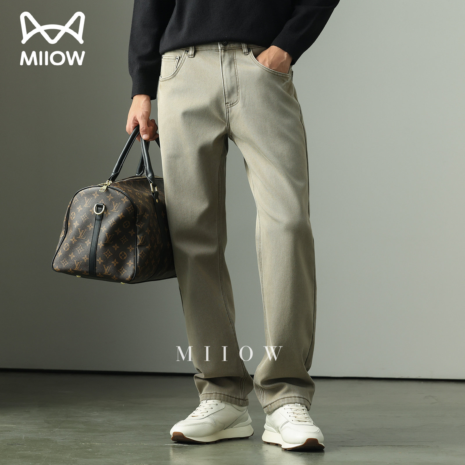 高级感舒适干练牛仔裤男cleanfit