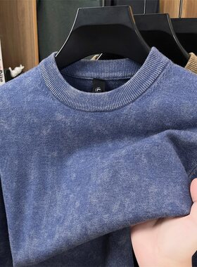 新款男士加厚半高领毛衣保暖中年男装针织衫大码秋冬季打底羊毛衫