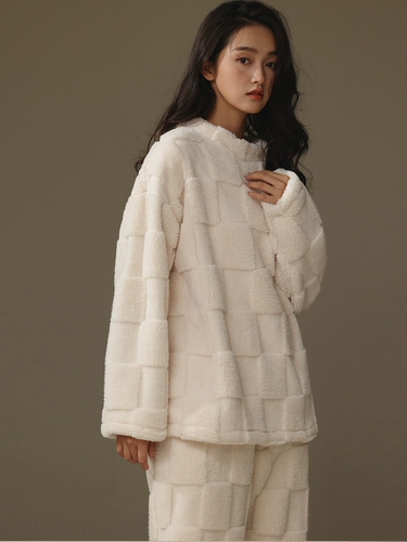 Флисовая удерживающая тепло зимняя коралловая бархатная демисезонная пижама, увеличенная толщина