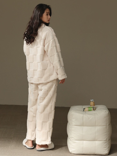 Флисовая удерживающая тепло зимняя коралловая бархатная демисезонная пижама, увеличенная толщина