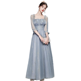 姐妹团伴娘服夏季2025新款显瘦仙气主持人女晚礼服裙长款平时可穿