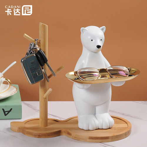 卡通可爱风钥匙收纳电视柜北极熊