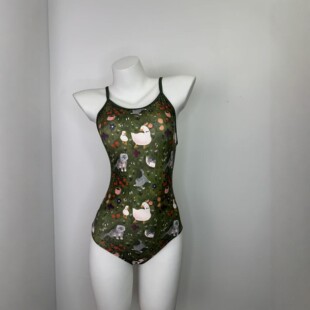 【莱卡单层无胸垫】泳衣女款泡温泉游泳馆泳装竞速女士游泳衣