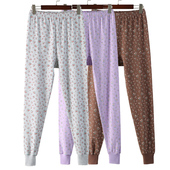 保暖裤 棉毛衬裤 宽松妈妈内穿加裆线裤 中老年女士纯棉秋裤 单件秋裤