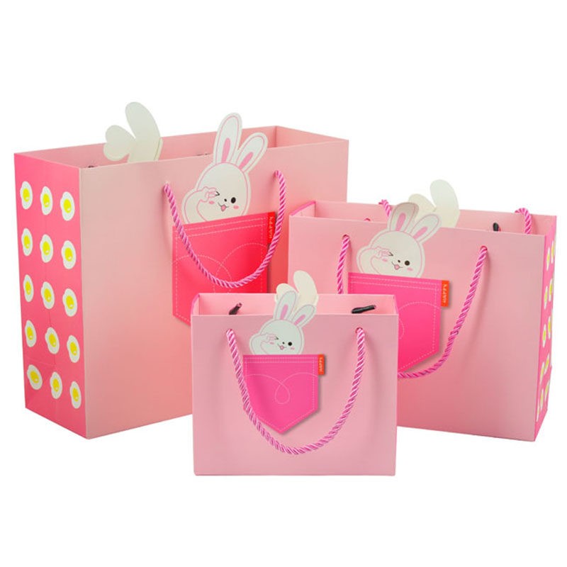 High-grade paper gift bags cute cartoon animals portable Favor full moon birthday gift bags customized bags