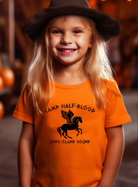 Camp Half Blood Kids T Shirts小孩橙色短袖T恤中小学表演服装