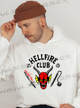 奇物怪语 Hellfire Club Hoodies地狱之火俱乐部100%纯棉男女卫衣