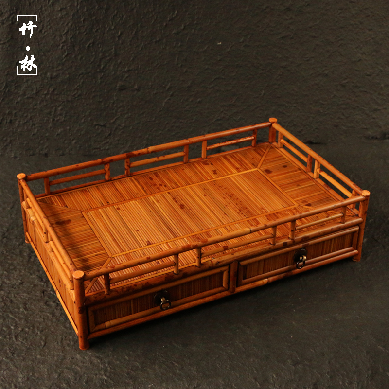 精品工制作天然红把件茶棚湘妃竹