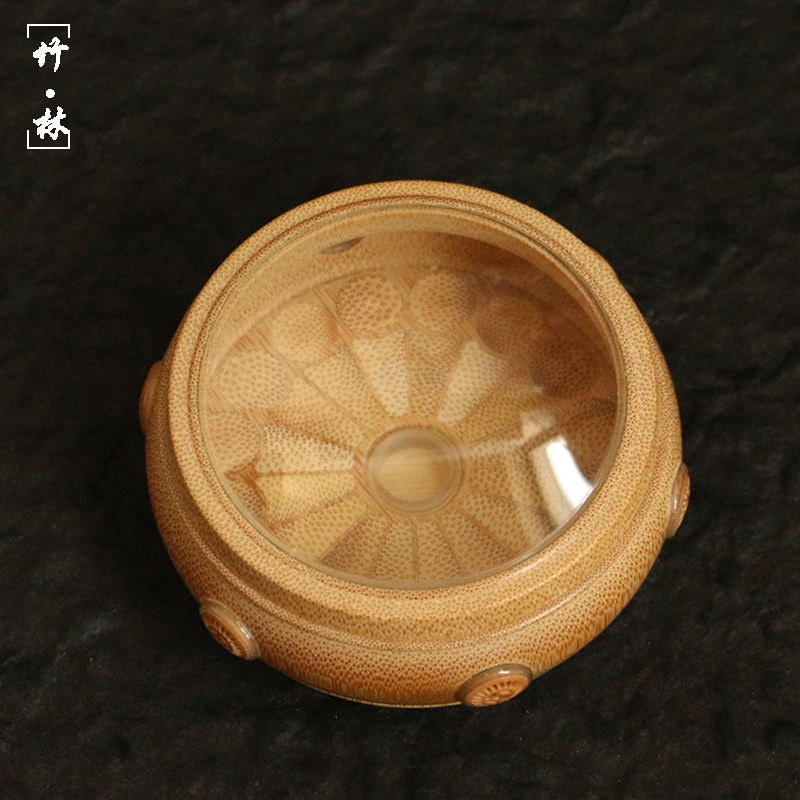 精品名家小谭纯手工精工制作天然全竹老玉竹黄蛉鸣虫盒万体竹蛉盒