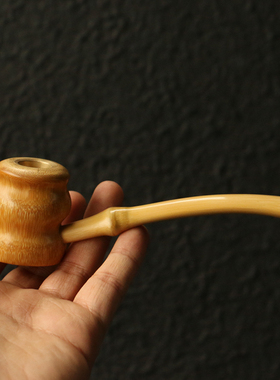 纯手工精磨天然罗汉竹小烟斗