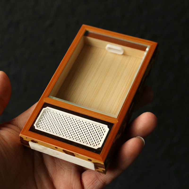 纯手工精工制作方形梅妃竹黄蛉盒