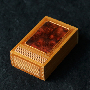 精品沪上名家曹自康纯手工精工制作老玉竹双面板金钟竹蛉鸣虫盒子