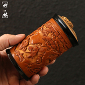 名家张念超精工海派镶嵌川派老玉竹蝈蝈罐竹雕文人貔貅鸣虫罐虫具