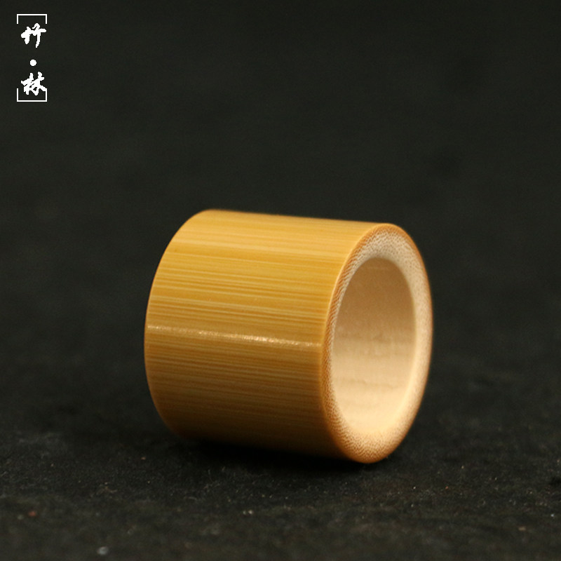 纯手工打磨天然老玉竹文玩扳指图片