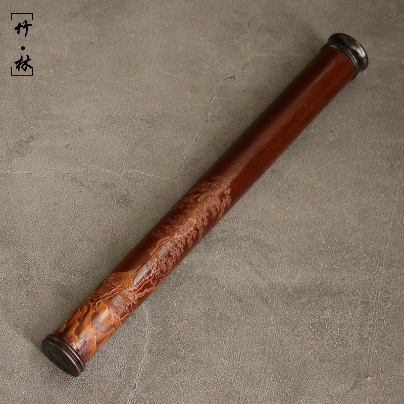 竹雕真宗广西老煤香线自带底座图片