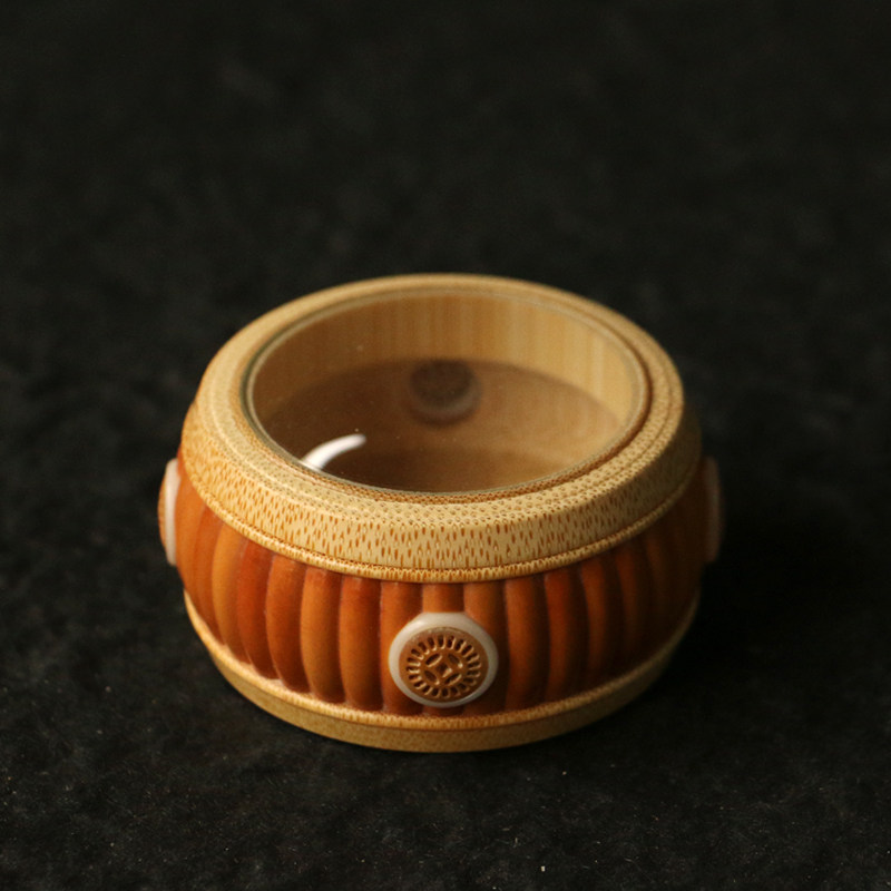 精品沪上名家老师傅纯手工制作橄榄核老玉竹黄蛉鸣虫万体虫盒虫具
