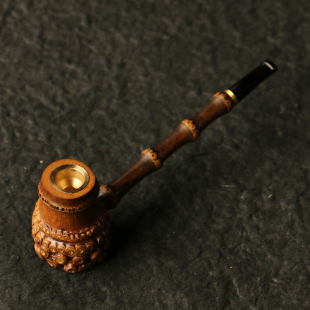 精品纯手工制作满钉老竹根小烟斗可拆卸竹制烟丝粗烟两用烟袋烟嘴
