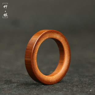 精品纯手工精磨天然老玉竹指环鸟笼竹圈吊环文玩配饰吊坠竹环挂坠