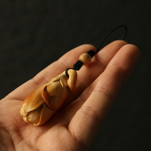 纯手工雕刻兰花小挂件