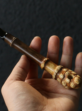 纯手工制作天然紫竹根烟嘴