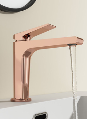 意大利捷仕GESSI全铜拉丝枪灰色面盆水龙头冷热水台盆洗脸盆玫瑰