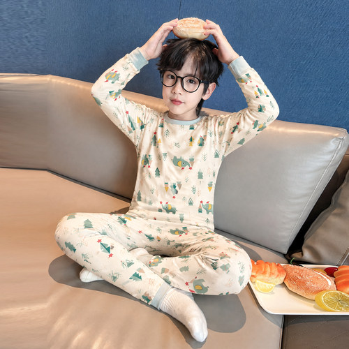 男童秋冬可外穿卡通睡衣套装