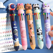 多色笔可爱12色圆珠笔按压式 笔儿童画画彩笔学生用标记