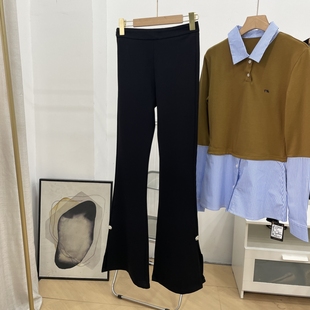 2025秋冬季 女L 新款 开叉显瘦百搭微喇长裤 高腰修身 休闲裤