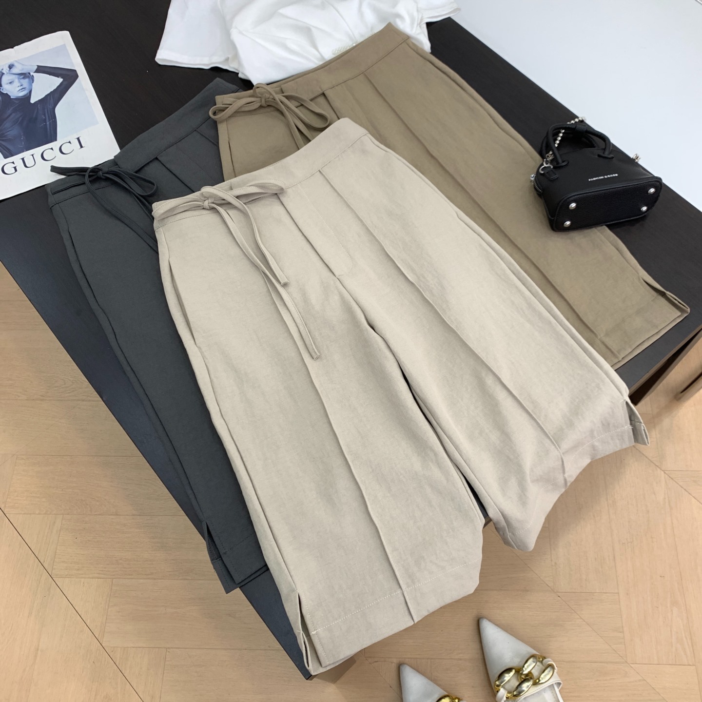 休闲裤夏季系带小众新款设计感通勤付过七分裤女 H#17