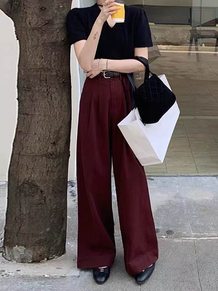 牛仔裤女2025冬季百搭高腰宽松阔腿长裤新款复古 K#25