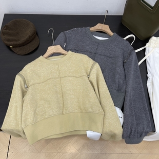 设计感气质外套L 圆领外套秋冬2025新款 慵懒风短款 美式