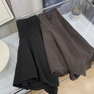 高腰显瘦休闲小众设计中长裙L 半身裙2025秋冬季 新款