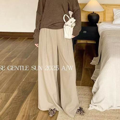 休闲裤直筒宽松小众百搭时尚新款冬季复古长裤高腰女 K#21