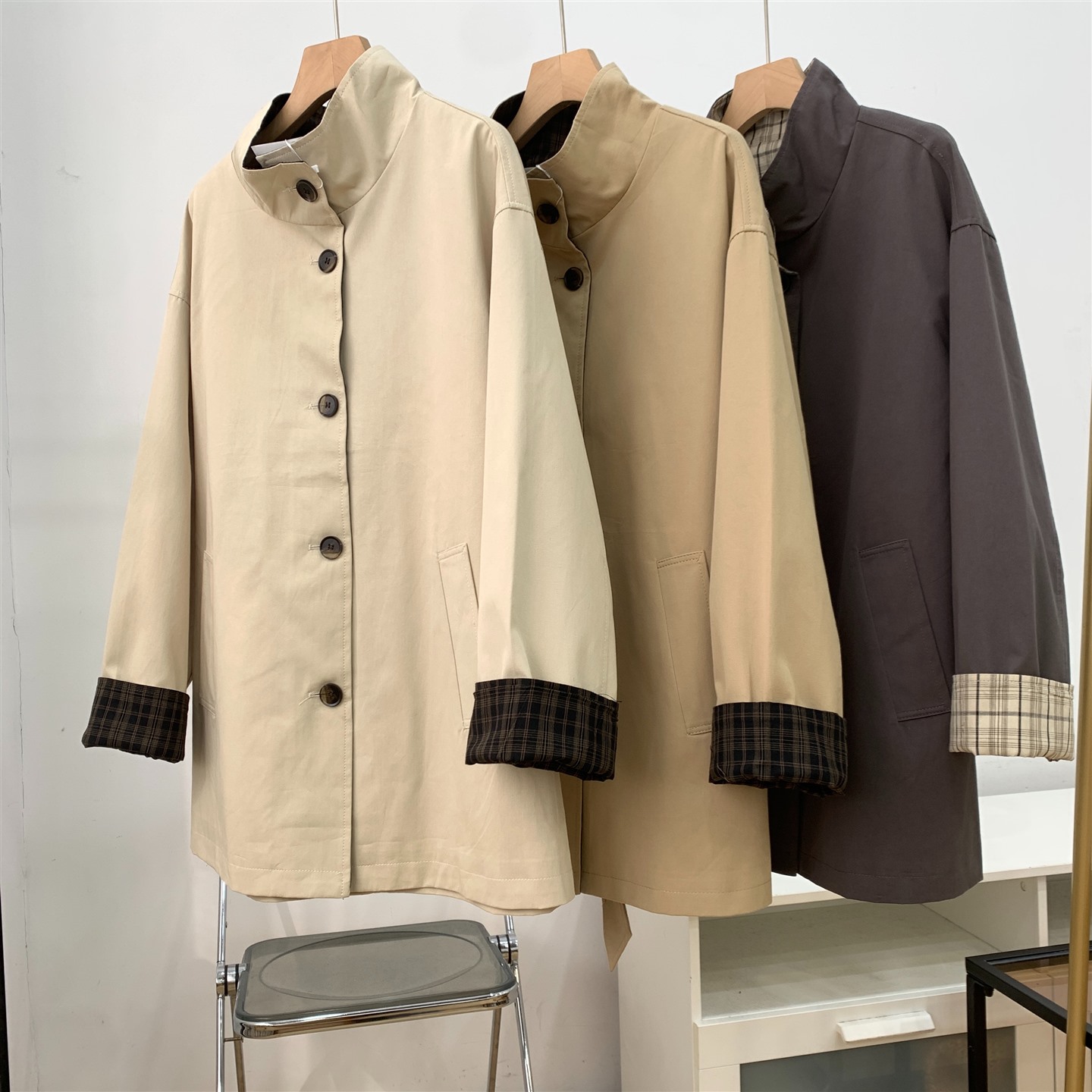 风衣2025秋季新款宽松长袖休闲百搭通勤外套女 J#24