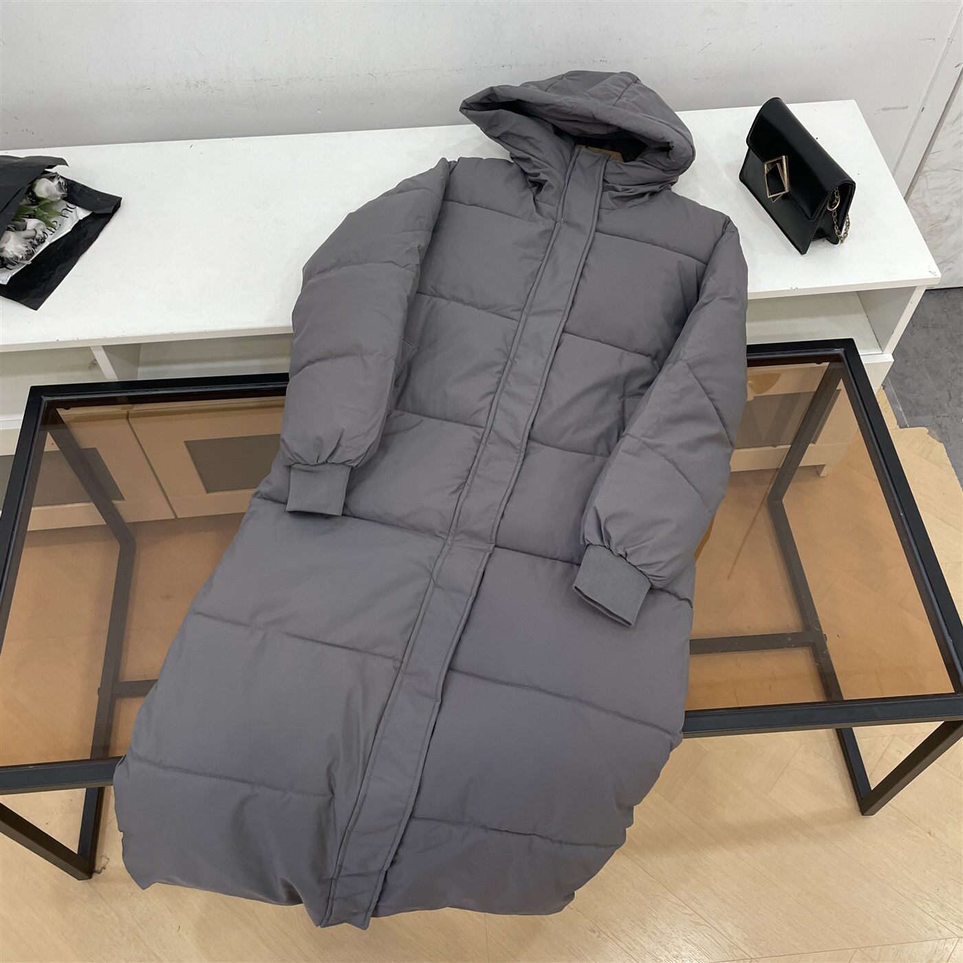 棉服女长款2025冬季新款加厚宽松过膝气质风长棉服外套K#30