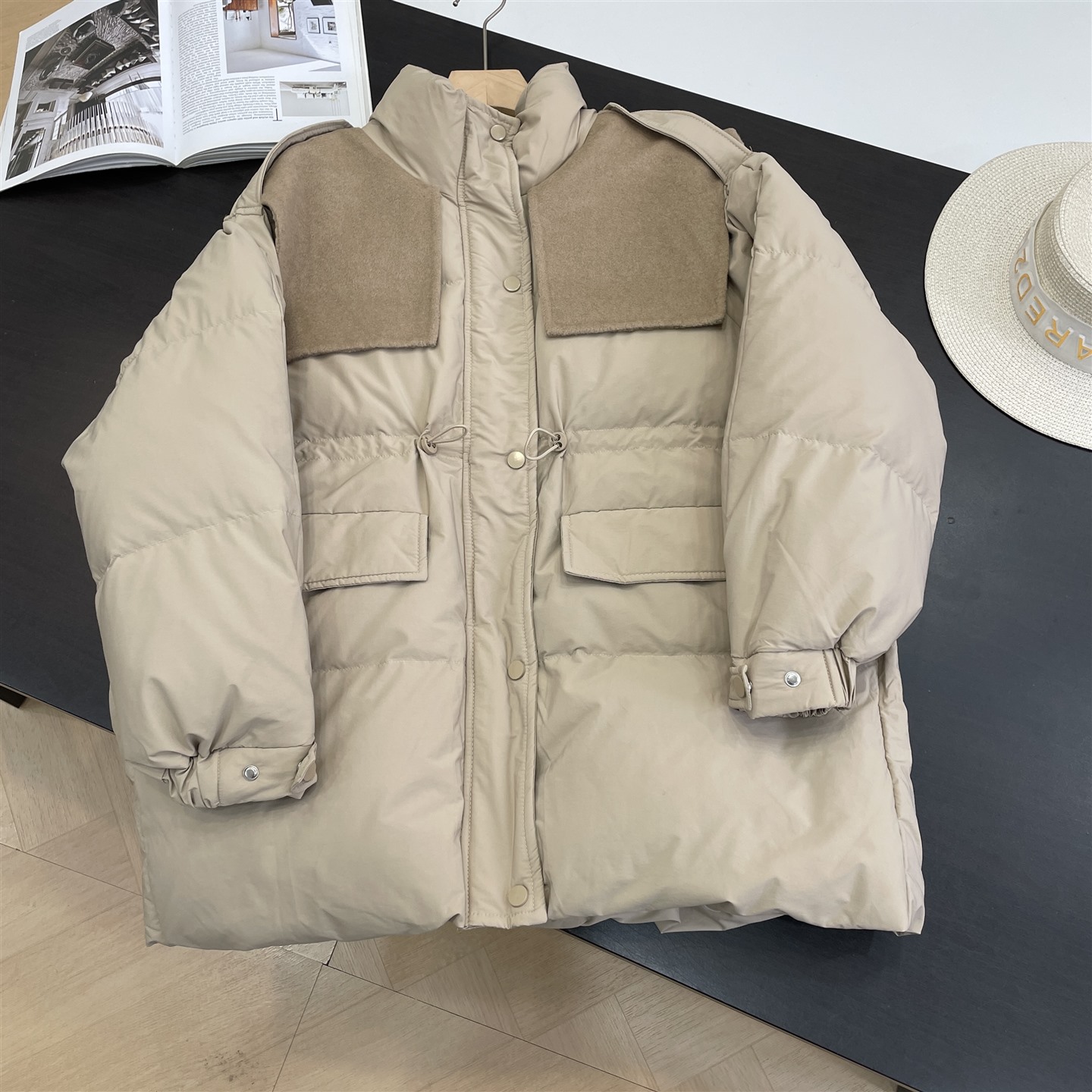 【楠】冬季新款休闲宽松显瘦百搭上衣女通勤风简约高领外套K#10