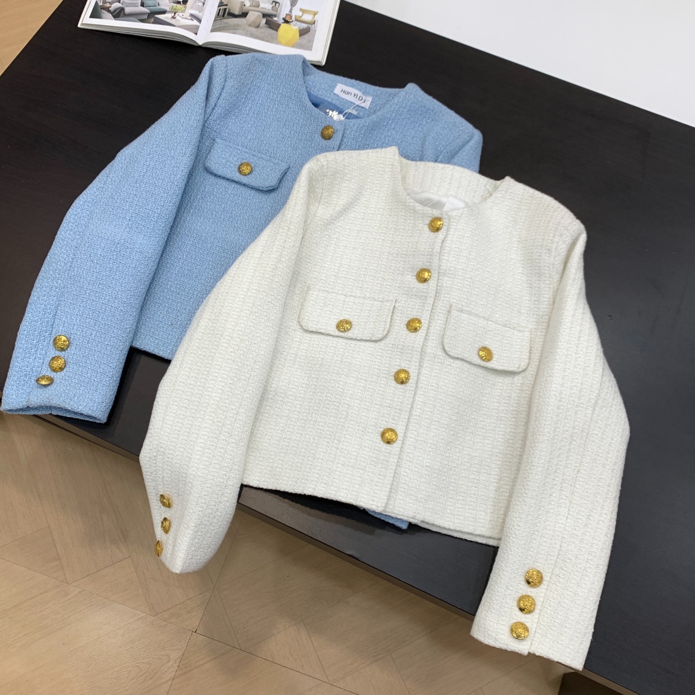 小香风外套2025秋季新款圆领宽松长袖休闲短款上衣女J#10