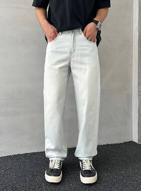 2026新款韩系宽松直筒牛仔裤男