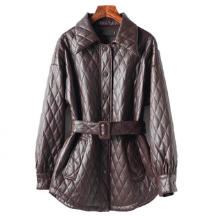 今年流行特惠大表姐同款韩版小香风菱格设计绵羊皮棉服女加厚皮衣