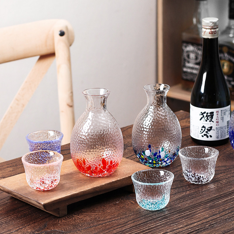 日式玻璃清酒杯白酒杯套装家用烧酒杯日本清酒壶分酒器酒盅酒具