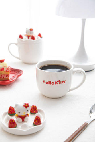 可爱草莓蛋糕kt猫盖杯咖啡杯