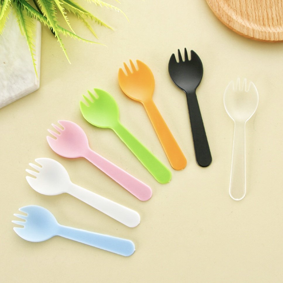 一次性叉勺磨砂加厚塑料小蛋糕甜品勺子叉子独立包装水果沙拉叉,厨房/烹饪用具,甜品打包盒/杯,淘宝优惠券,粉丝福利购,淘宝优惠卷