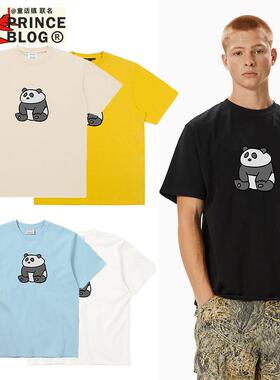 【新品】PrinceBlog手绘石矶娘娘熊猫印花纯棉圆领短袖男女好穿T